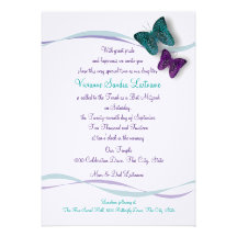 Butterfly Bat Mitzvah Invitation