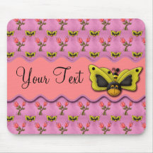 Butterfly Bees and Tulips Mouse Pad