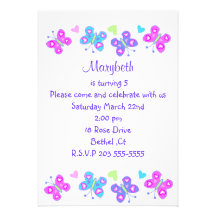 butterfly birthday invitation