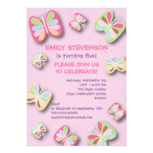 Butterfly Birthday Party on Party Invitation Templates  363 Pink Purple Butterfly Birthday Party