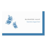 Butterfly Blue & White Elegant Modern Simple 2 Business Cards