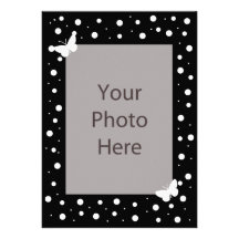 Butterfly Bubble Wedding Invitation - Black White