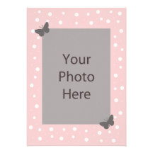 Butterfly Bubble Wedding Invitation - Pink Grey