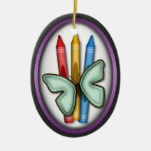 Butterfly & Crayons - Gift for Artist Ornament