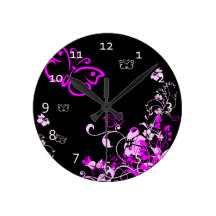 Butterfly Floral Clocks