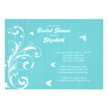 Butterfly flourish Bridal Shower Invite Turquoise