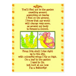 Butterfly form caterpillar poem post card