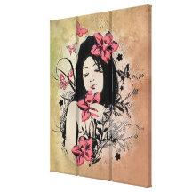 Butterfly Girl 3 Wrapped Canvas Stretched Canvas Prints
