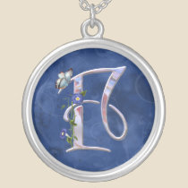 Butterfly Initial F necklaces