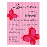 Butterfly Invitation [red + pink] Postcards