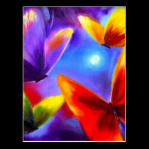 Butterfly Parade Painting Art - Multi postcards