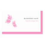 Butterfly Pink & White Elegant Modern Simple 2 Business Card Templates