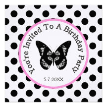 Butterfly & Polka Dots : Party Invitation