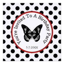 Butterfly & Polka Dots : Party Invitation