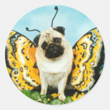 Butterfly Pug Stickers
