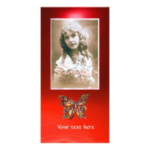 BUTTERFLY RED RUBY CUSTOM PHOTO CARD