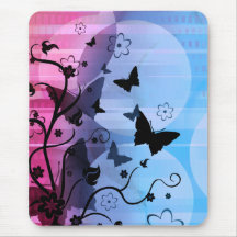Butterfly Silhouettes Mouse Mat