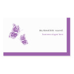 Butterfly Violet & White Elegant Modern Simple 2 Business Cards
