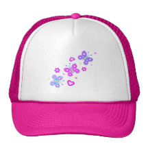 butterfly with hearts trucker hats