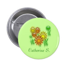 Button - Flower name tag