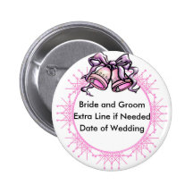 Button: Pink Wedding Bells - Customised