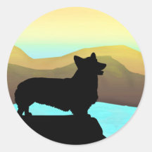 By The Sea Welsh Corgi Sticker