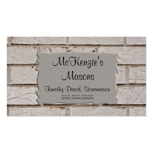 C001 BIZ - Brick Layer / Stonemason Business Cards