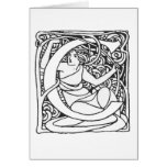C-Art Nouveau Lady Intitial Card