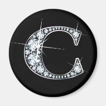 "C" Diamond Bling Magnet