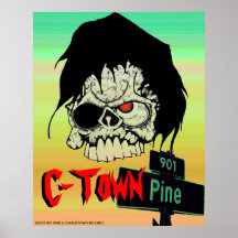 C-Town 901 Pine "AWOL Skull" Posters