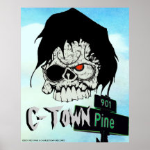 C-Town 901 Pine "AWOL Skull" Sky Posters