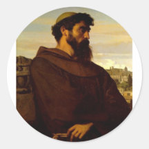 Cabanel Alexandre The Roman Monk Round Stickers
