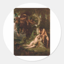 Cabanel The Expulsion of Adam and Eve from the Gar Sticker