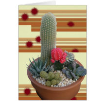 Cactus Dish Garden Note Card #2