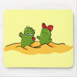 cactus flower love mousepad mousepads