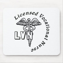 CADUCEUS LVN LOGO LICENSED VOCATIONAL NURSE MOUSEMAT
