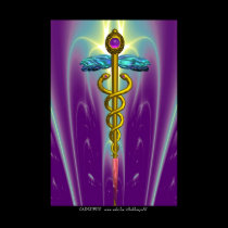 CADUCEUS , vibrant gold ametist posters