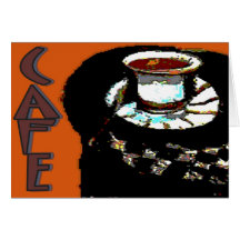 Cafe Matisse Style Sign Greeting Card