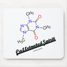 Caffeinated Spirit (Caffeine Chemical Molecule) Mouse Pad