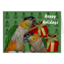 Caique Parrot Christmas Holiday Card