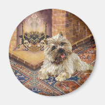 Cairn Terrier by Cosy Fireplace Fridge Magnet