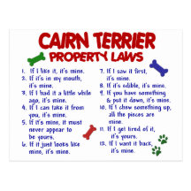 CAIRN TERRIER Property Laws 2 Postcards
