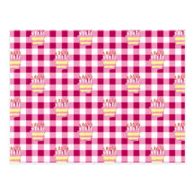 Cake Pink Chequered Pattern Post Card