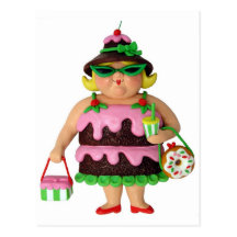 Cake Woman Postcard