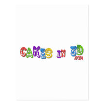 Cakes in 3D logo 4 Post Card