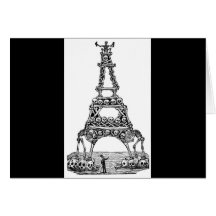 Calavera of the Eiffel Tower c. late 1800's Cards