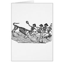 Calaveras at the Running of the Bulls c. 1800's Card