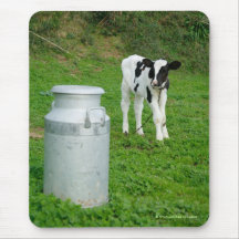 Calf and milk urn mouse pad