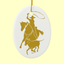 Calf Roper Gold ornaments