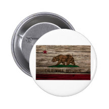California Flag Rustic wood Pin